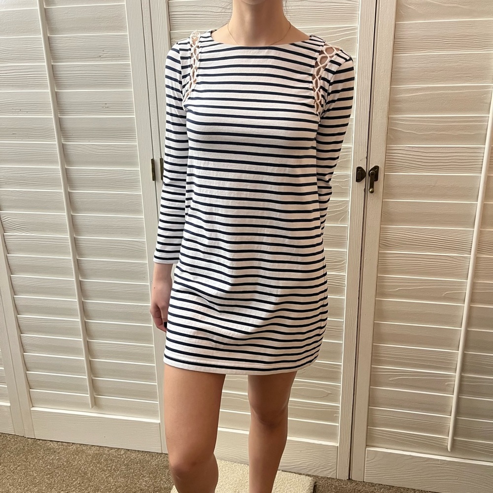 A.L.C. Size S Nautical Blue Striped Long sleeve Dress